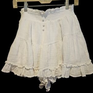 American Eagle Outfitters White Ruffle Shorts